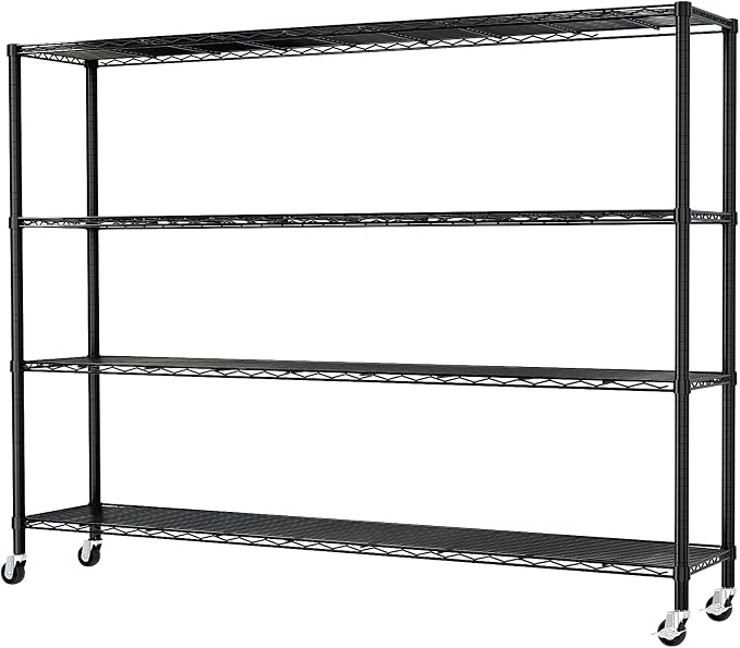 4 Tier Storage Racks Shelving, Heavy Steel Pantry Shelves, Adjustable Wire - Image 6