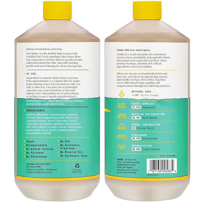 Alaffia Babies and Kids Bubble Bath, Gentle Baby Essentials - Image 2