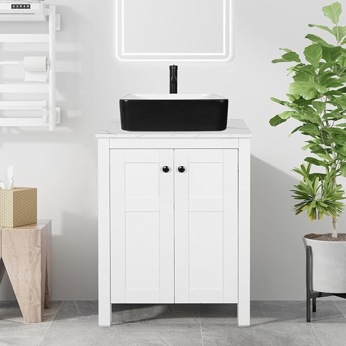 24 Inch White Bathroom Vanity by Solidee
