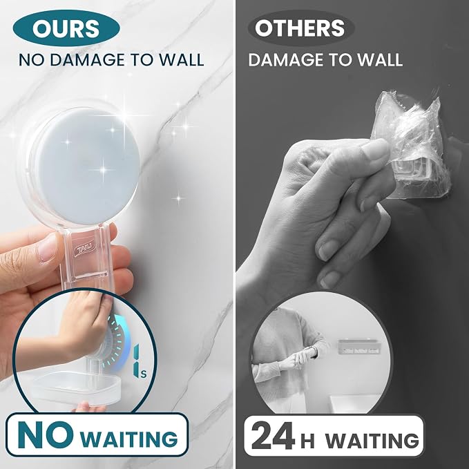 TAILI Soap Dish Bar Holder Suction Cup, Soap Saver - Image 8