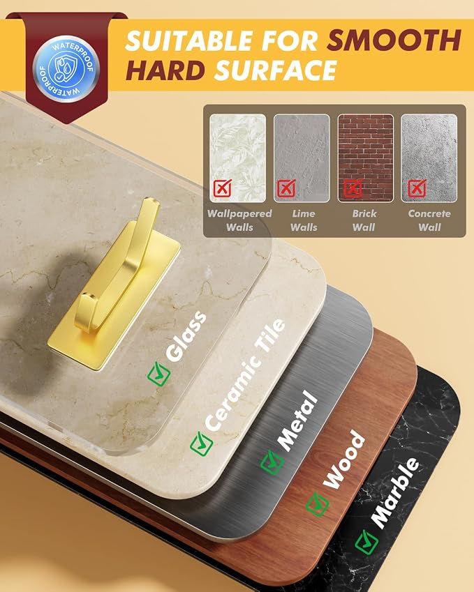 Auxmir 5 Pack Self Adhesive Hooks - Image 7