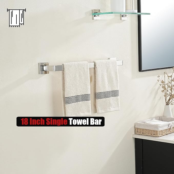 JQK Polished Towel Bar, Rounded Edges 20.41 Inch Towel Rack, 304 Stainless - Image 7