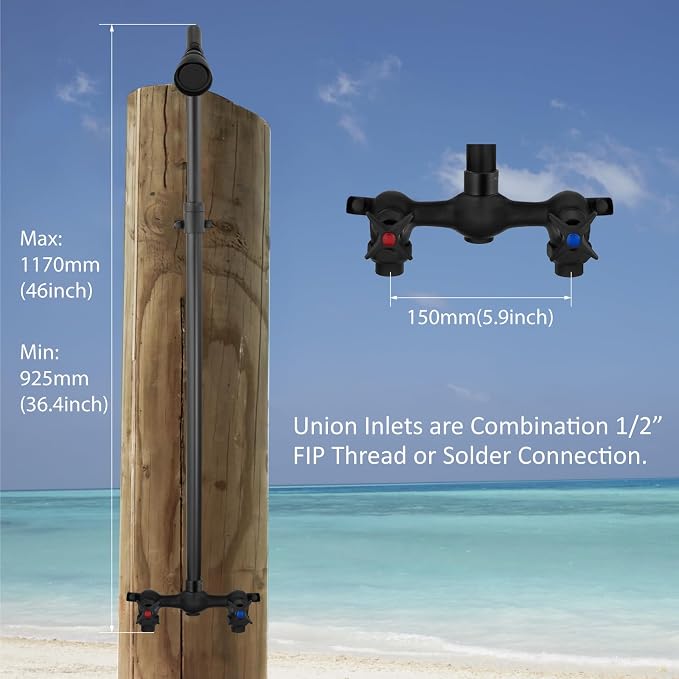 Aolemi Outdoor Shower Kit Fixtures Faucet System Double Handle Exposed Shower - Image 5