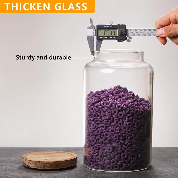 Glass Storage Jar with Lids Thicken Glass Coffee Canister Borosilicate Glass - Image 7