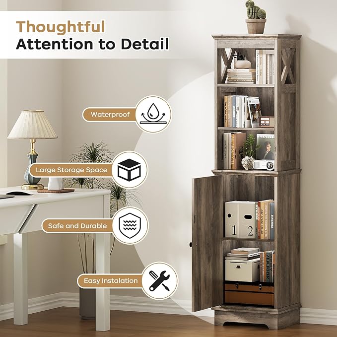 Narrow Bathroom Storage Cabinet - Image 5