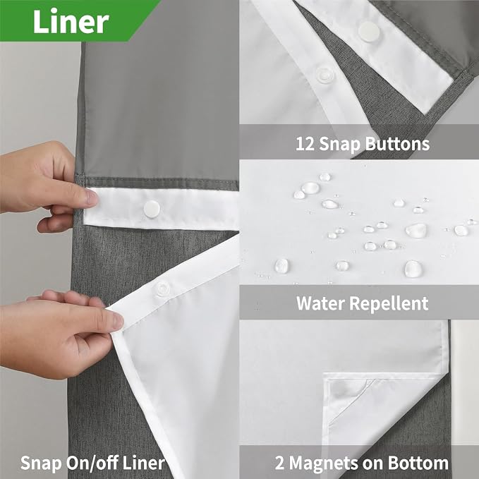 No Hooks Needed Linen Textured Shower Curtain - Image 6