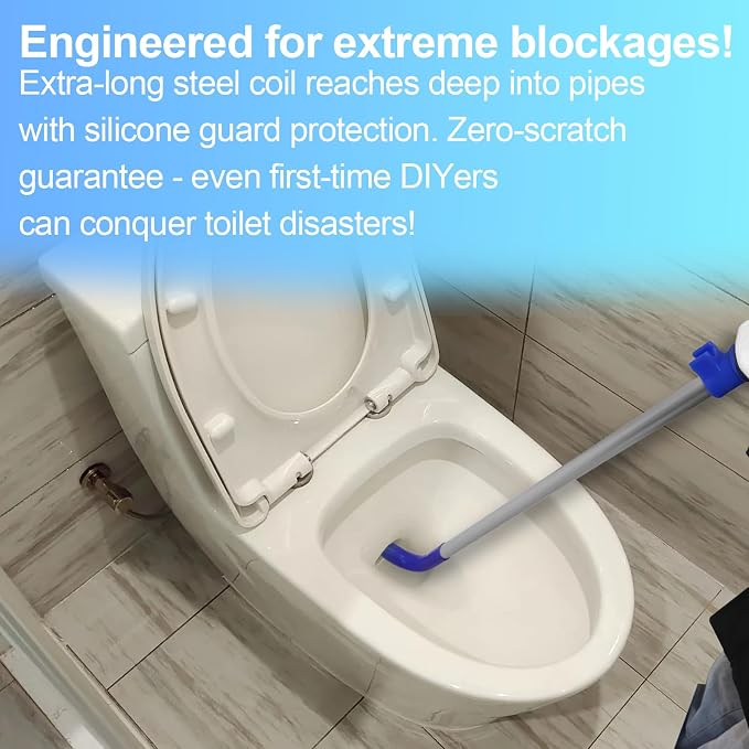 Toilet Snake Drain Clog Remover Tool, Closet Aauger Toilet Auger 6FT - Image 6