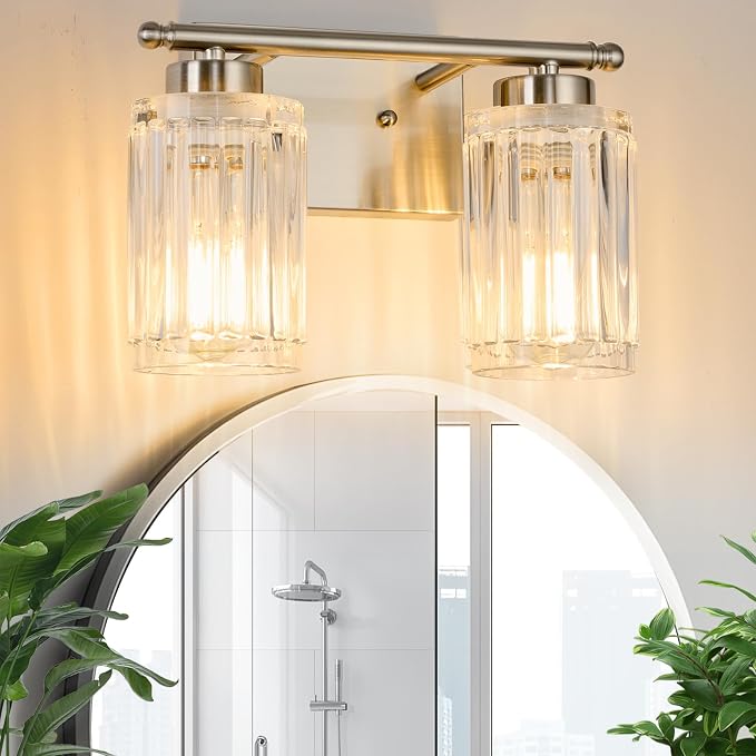 2 Light Bathroom Light Fixtures Modern Brushed Nickel 12 Inch Vanity Lights by ALAISLYC