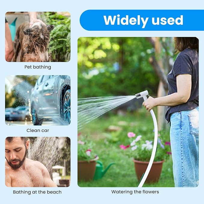 Portable Camping Shower Outdoor Camp Shower Pump, Upgrade Rechargeable Electric - Image 8