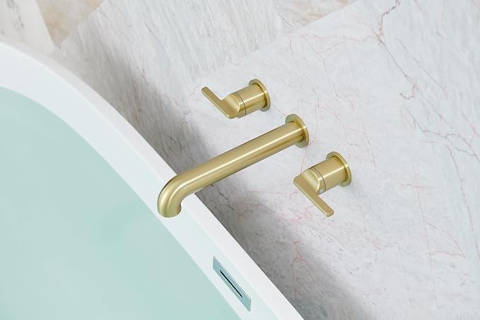 SITGES Solid Brass Wall Mount Tub Filler, High-End Design, High Flow Bathtub - Image 4