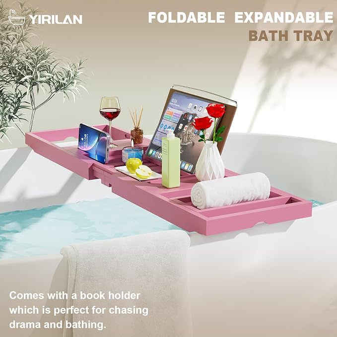 Yirilan Foldable Bathtub Caddy, Expandable Bath Caddy Tray, Unique House - Image 6