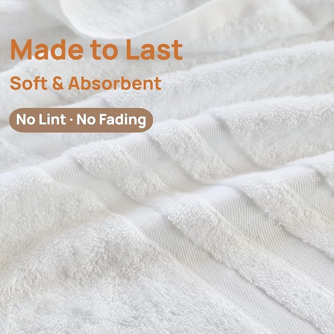 Bath Towel Set 4 Pack – 30×60 Large Cotton Towels, Thick & Highly Absorbent - Image 4