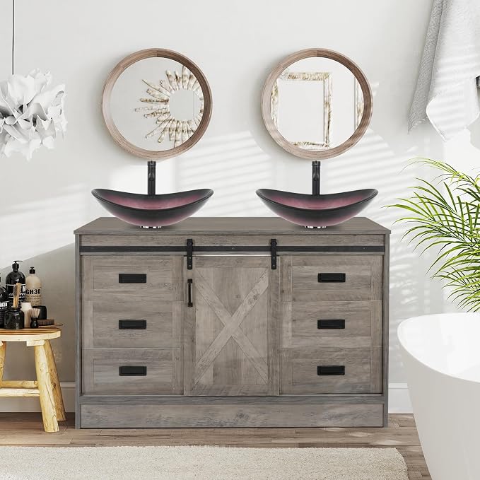 48" Barn Door Bathroom Vanity by Solidee