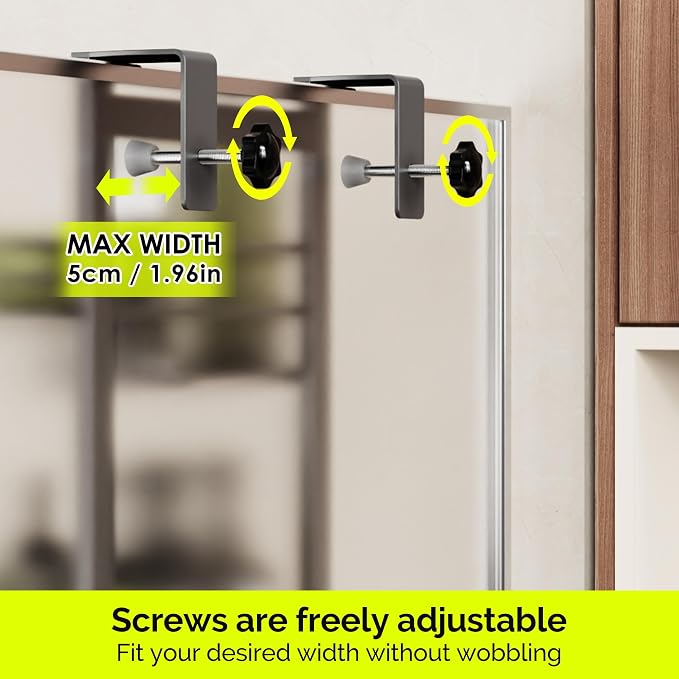 Orimade Over The Door Shower Caddy Adjustable 4 Tier Dark Grey, Bathroom - Image 3