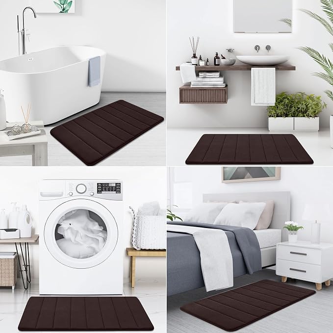 Buganda Memory Foam Bath Mat, Ultra Soft and Non-Slip Bathroom Rugs, Water - Image 9