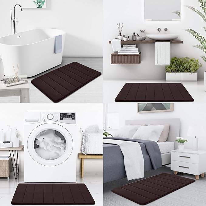 Buganda Memory Foam Bath Mat, Ultra Soft and Non-Slip Bathroom Rugs, Water - Image 9