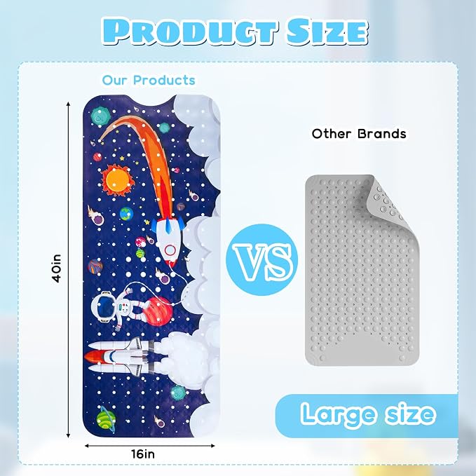 Baby Bath Mat for Tub Non Slip Kids Bathtub Mat Extra Long 40X16 Inch Toddler - Image 3