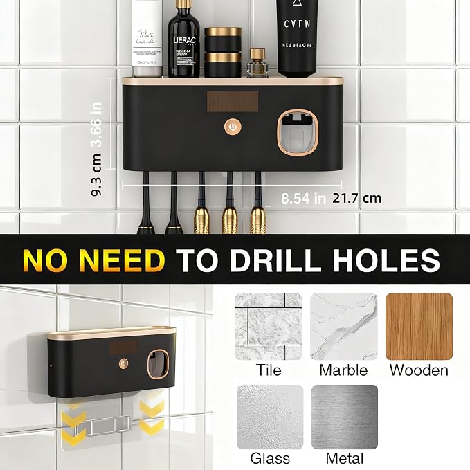 Toothbrush Holders for Bathrooms, Toothbrush Holder Wall Mounted - Image 7