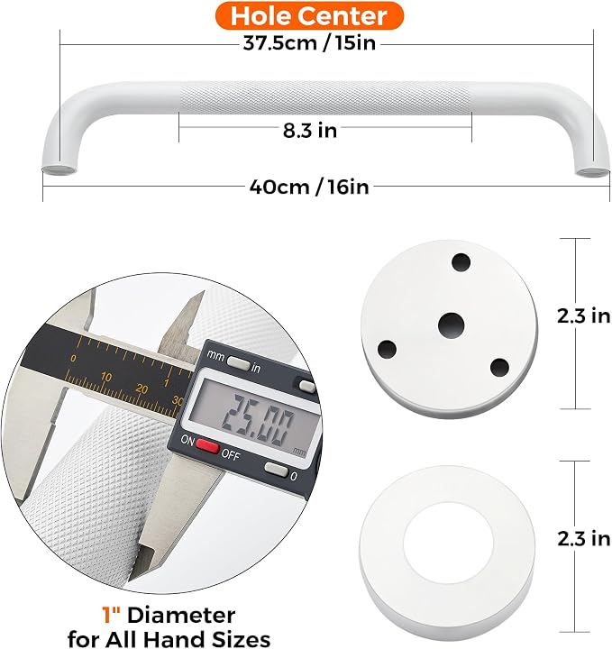 Grab Bars for Shower, 1 Pack 16-Inch Anti Slip Shower Handles for Elderly - Image 4