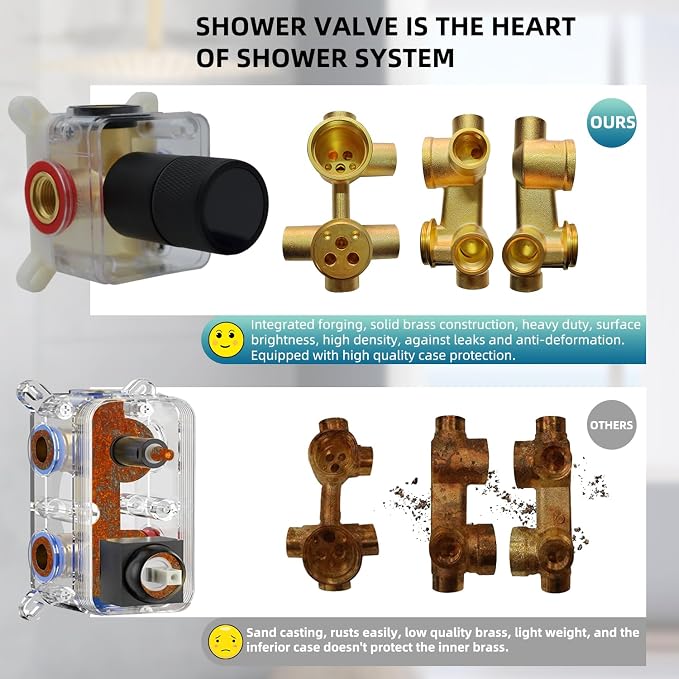 Digital Display Shower Valve Shower Valve Single Way Shower Diverter Valve - Image 6