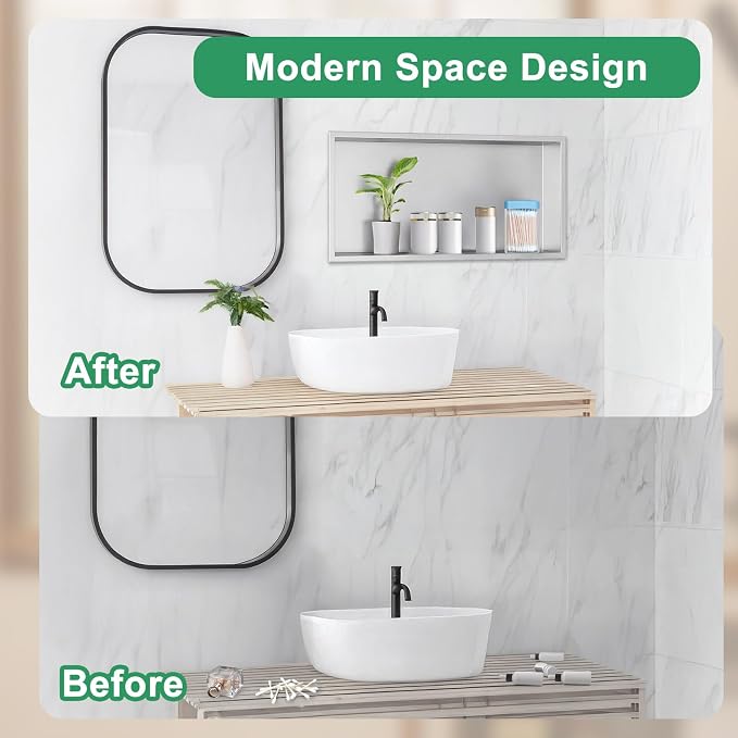 SaniteModar Shower Niche, Stainless Steel Shower Niche 12" X 24" No Tile Needed - Image 5