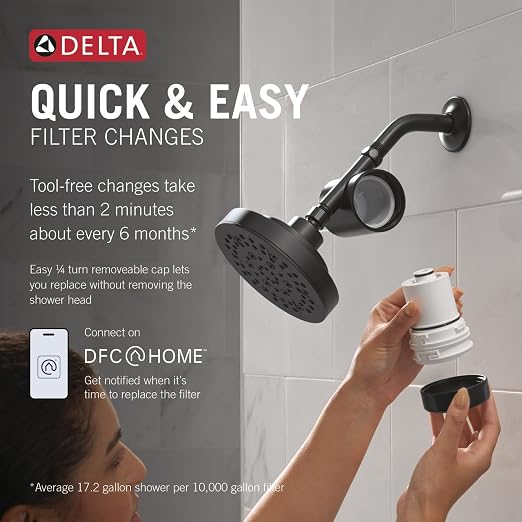 Delta Faucet 5-Setting Shower Head Matte Black - Image 3