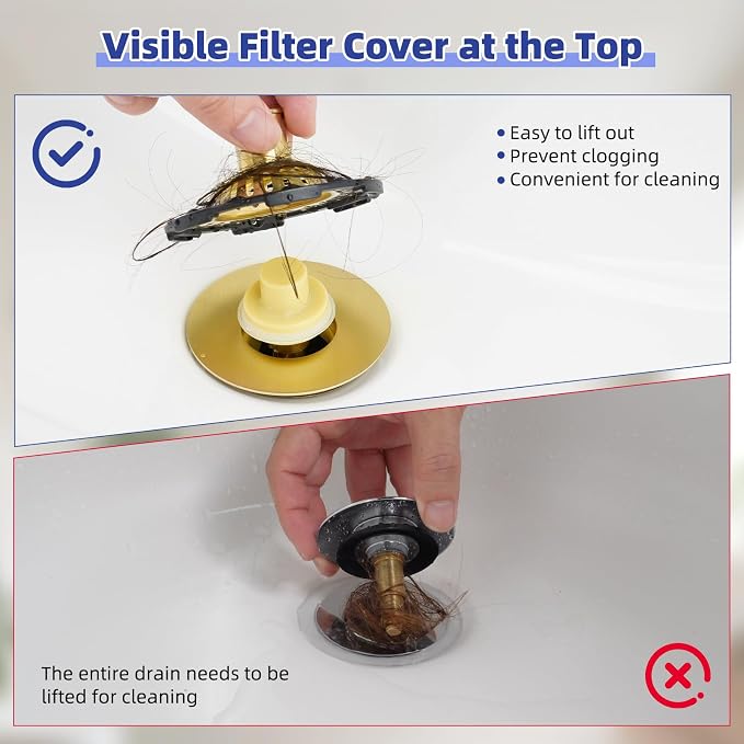 Metal 2 Pack Bathtub Drain Stopper - Image 4