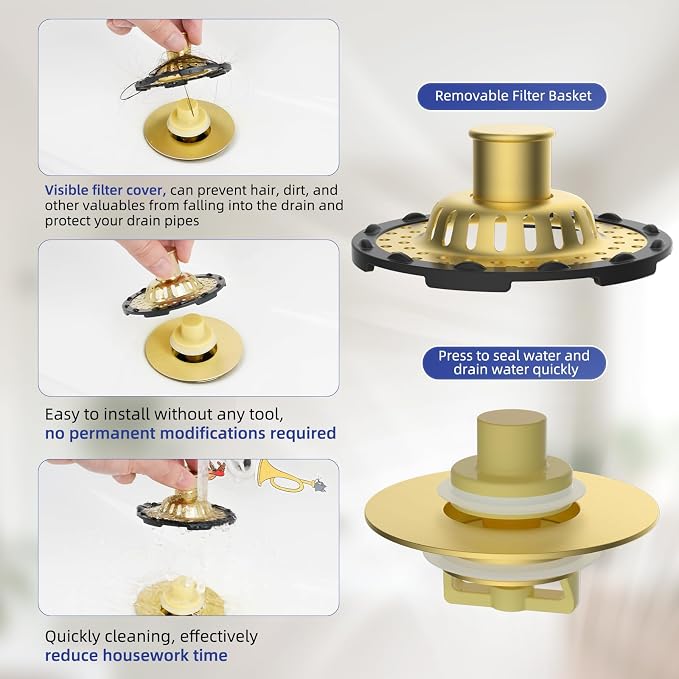 Universal Bathtub Drain Stopper Shower Drain Hair Catcher, Tub Stopper - Image 5