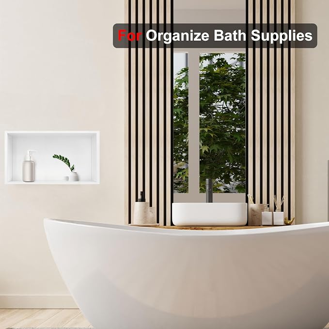 Shower Niche, 12 * 24 Stainless Steel Elegant Bathroom Niche, No Tile Needed - Image 4