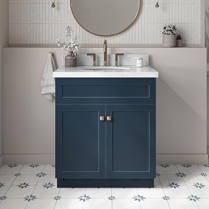 ARIEL Hamlet 31 Inch Midnight Blue Bathroom Vanity - Image 2