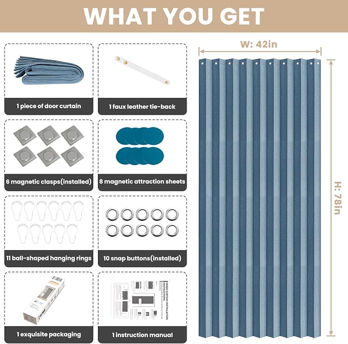 100% Blackout Fabric Folding Door Curtain - Image 3
