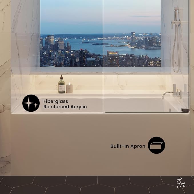 Voltaire 60" X 30" Right-Hand Drain Alcove Bathtub - Image 5
