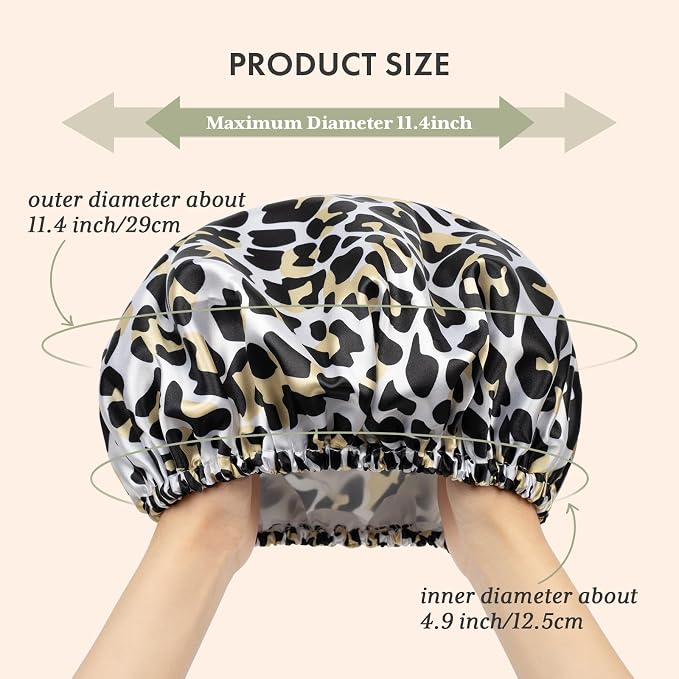 AmazerBath Shower Cap, Double Layers Hair Cap - Image 3