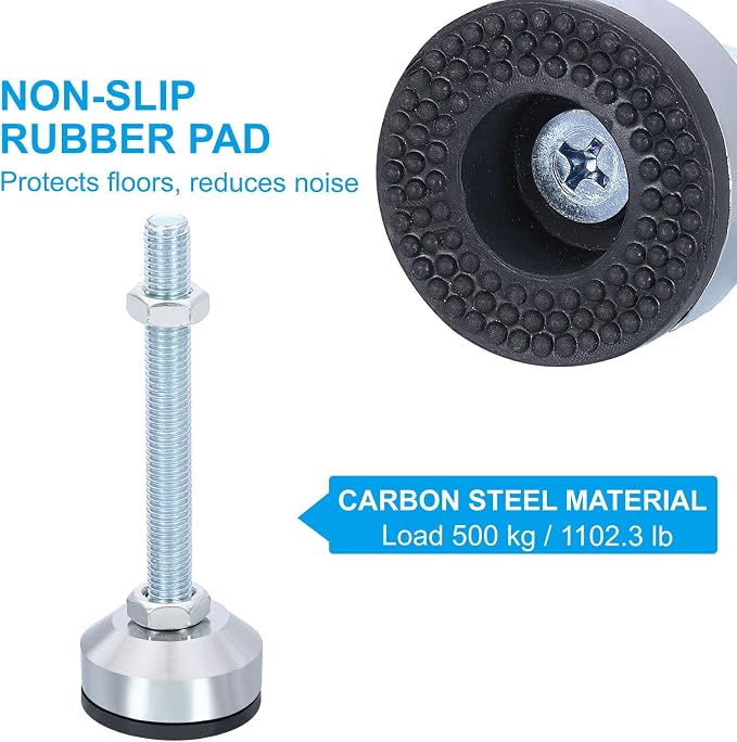 PATIKIL Furniture Leveling Feet 2" Dia Base M12 Thread - Image 3