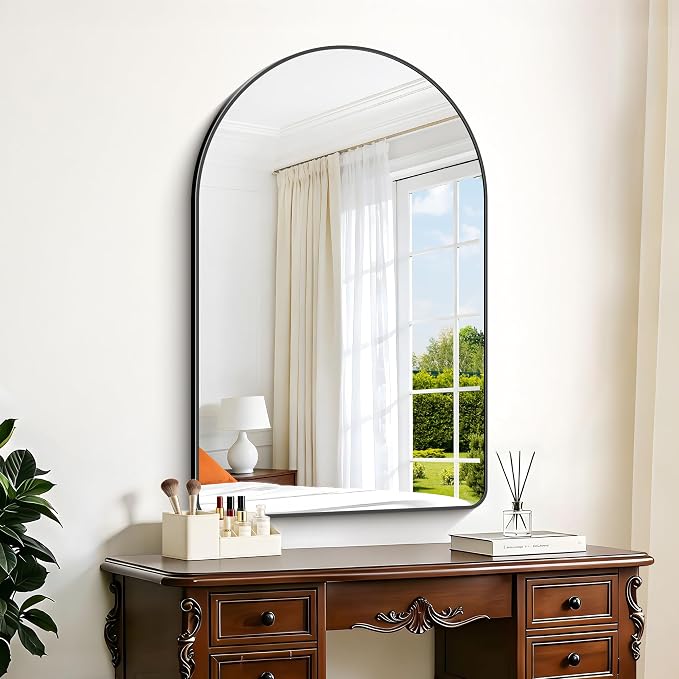 GLASHOM Arched Bathroom Mirror, Wall Mounted Mirror, Living Room, Vertically - Image 8