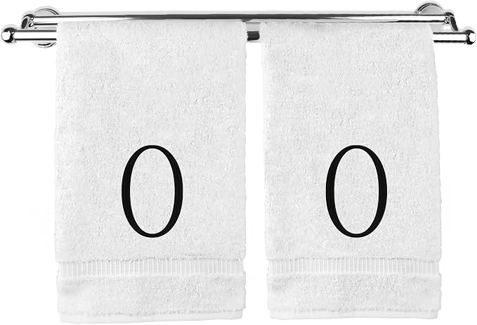 Monogrammed Hand Towel, Personalized Initial Gift, Extra Absorbent 100% Turkish by BareCotton