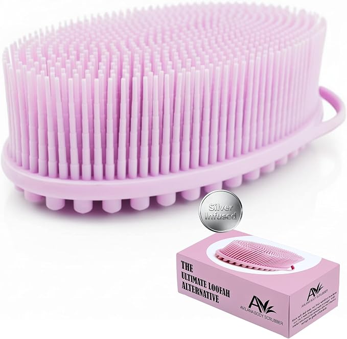 Silver Infused Silicone Body Scrubber Shower by Avilana