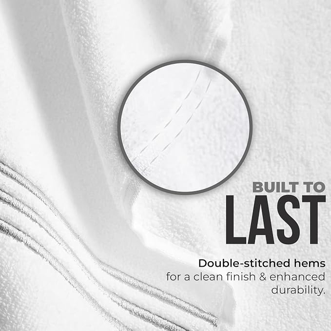 8-Piece Premium Towel Set, 2 Bath Towels, 2 Hand Towels, and 4 Wash Cloths - Image 3