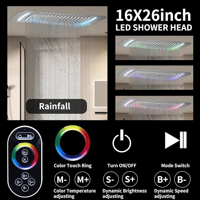 Shower System 16X26 inch Ceiling Mounted Shower Faucet Set - Image 2