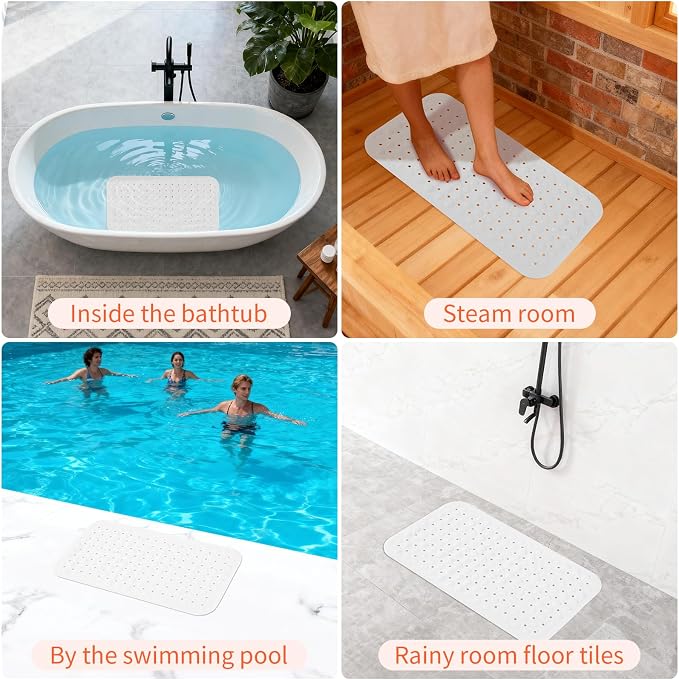 Anti-Slip Bathtub Shower mat, 27.5×14.5（Approximately 70×37cm） inch Soft - Image 6