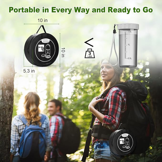 Portable Shower for Camping, 5 Gal/20 L Solar Heating Camping Shower Bag - Image 2