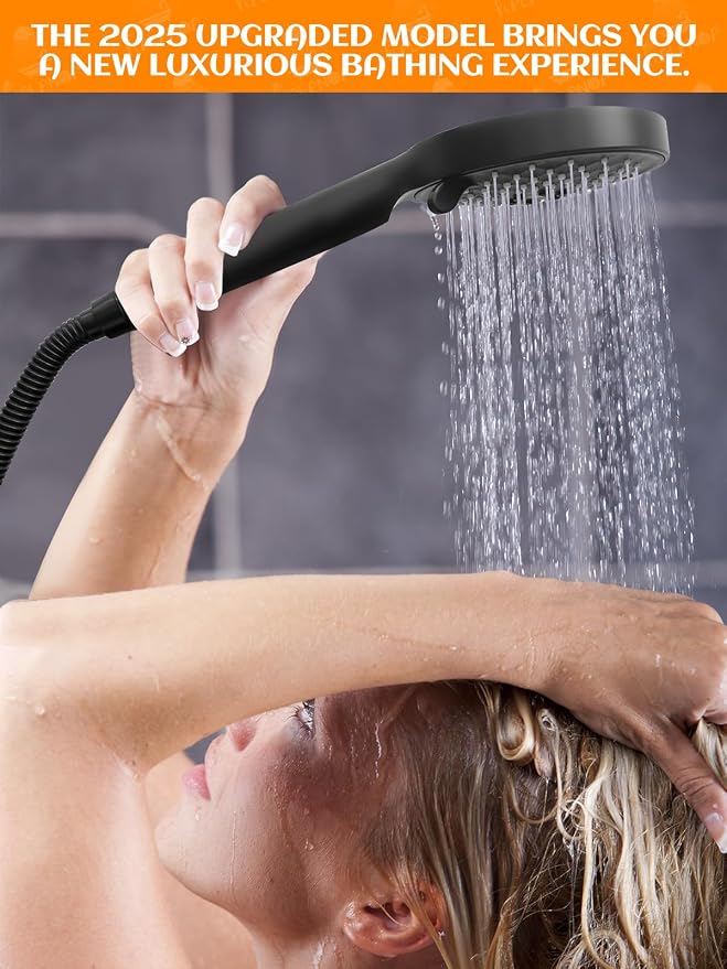 Handheld Shower Head with Slide Bar, 2.5GPM High Pressure 3-Function Adjustable - Image 7