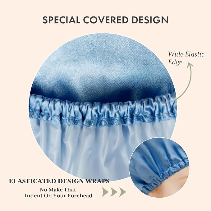 AmazerBath Shower Cap, Double Layers Hair Cap - Image 6