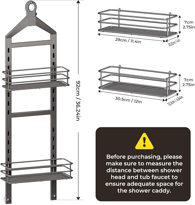 Orimade Adjustable Anti-slip Shower Caddy over Shower Head, Rustproof Bathroom - Image 8