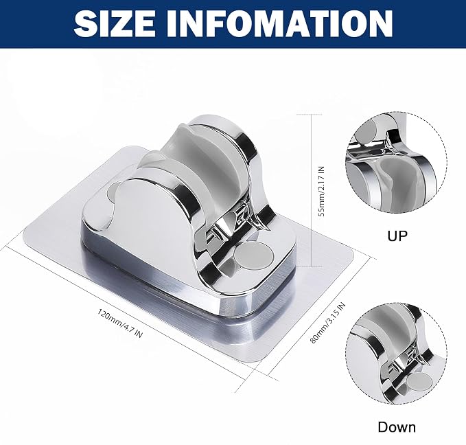 NearMoon Self Adhesive Shower Head Holder-Adjustable Handheld Shower Holder NO - Image 5