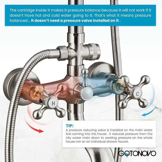 gotonovo Exposed Bathroom Shower System Classic Shower Kit 8 Inch Luxurious - Image 4