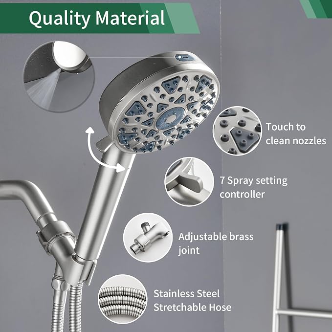 Shower Faucet Set with 7 Functions Handheld Shower Head Filter Shower Combo Set - Image 5