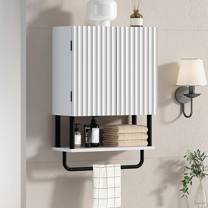 RUSTOWN Fluted Bathroom Wall Cabinet by RUSTOWN