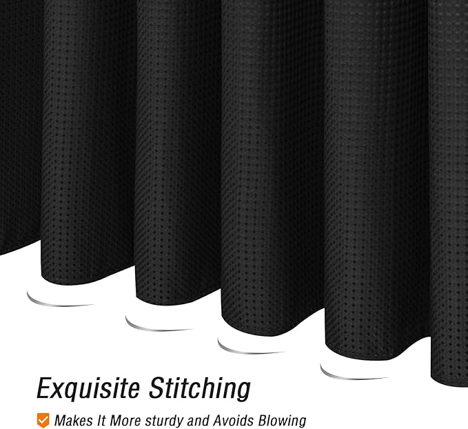 Gibelle Small Stall Shower Curtain 36 x 72, Narrow Half Waffle Weave Textured - Image 5