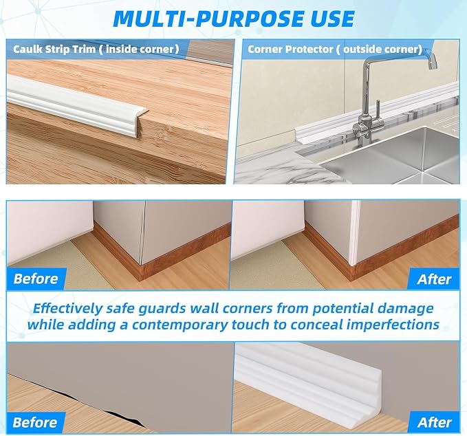 40FT Flexible Wall Corner Protector Moulding Trim, Peel and Stick Inside & - Image 6